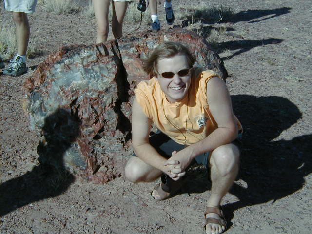 John and a big piece of petrified wood.